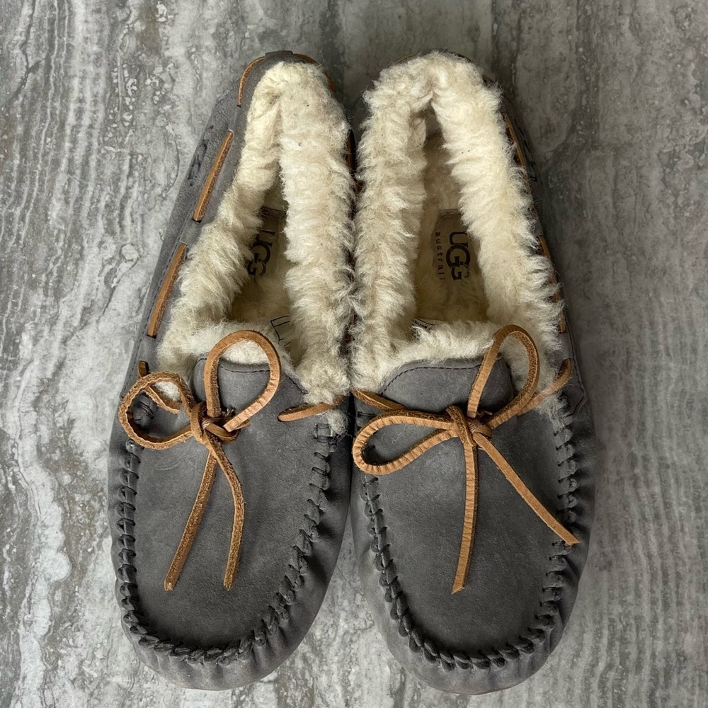 UGG Women's Moccasins in Gray with Tan Accents